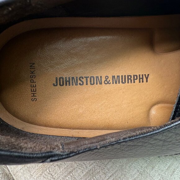 Johnston & Murphy Mens Black Leather Cap Toe Oxfords Size 12M - Picture 5 of 9